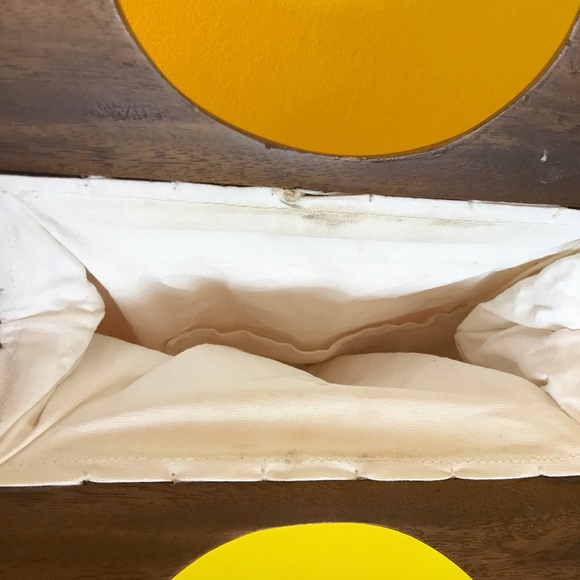 Vintage 70s Bermuda bag purse wooden top handles - Picture 6 of 6